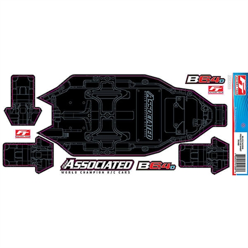 TEAM ASSOCIATED RC10B6.4D FT C HASSIS PROTECTIVE SHEET, PRINT
